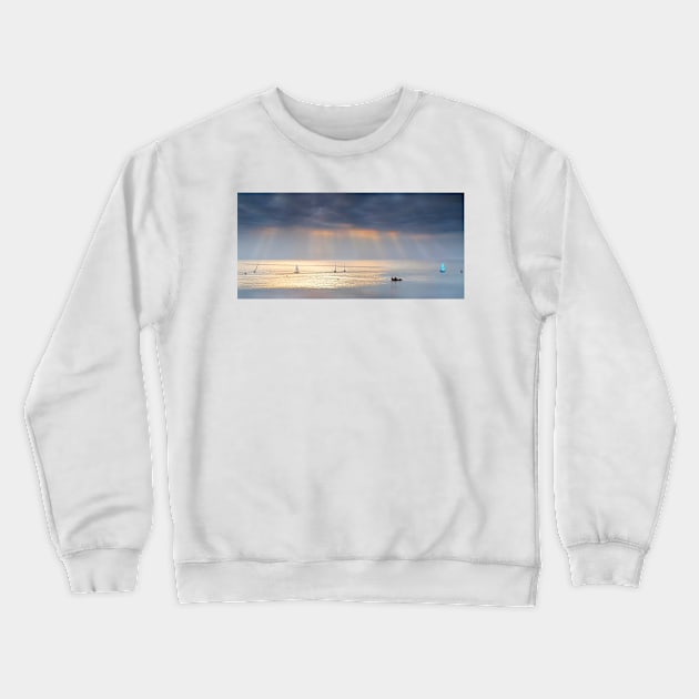 Sailing at Margate Crewneck Sweatshirt by GeoffCarpenter